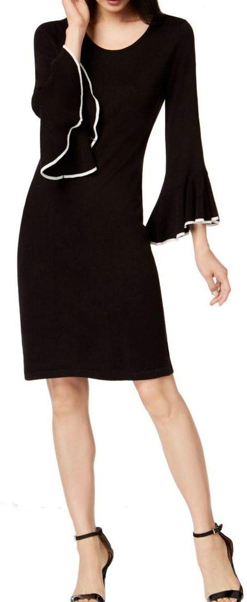 Платье-свитер Calvin Klein с ниспадающими рукавами-колокольчиками и контрастной окантовкой, Black/Cream
Платье-свитер Calvin Klein с ниспадающими рукавами-колокольчиками и контрастной окантовкой, Black/Cream
