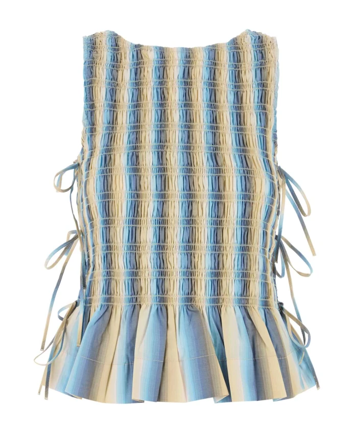 Топ-Рубашка с завязками в полоску в стиле омбре Ganni, мультиколор
Топ-Рубашка с завязками в полоску в стиле омбре Ganni, мультиколор