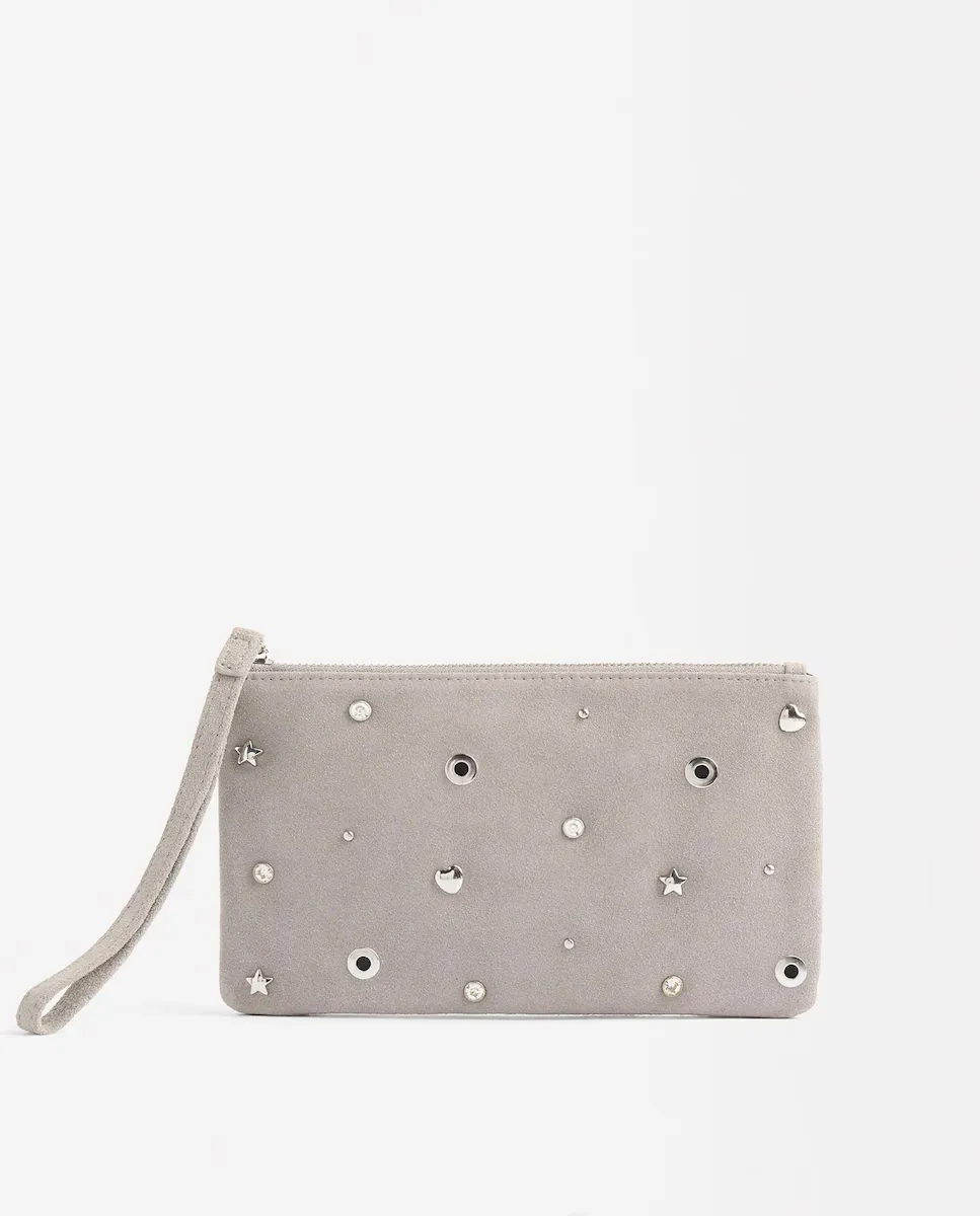 Кожаная косметичка с аппликациями и застежкой-молнией Parfois, серый
Кожаная косметичка с аппликациями и застежкой-молнией Parfois, серый