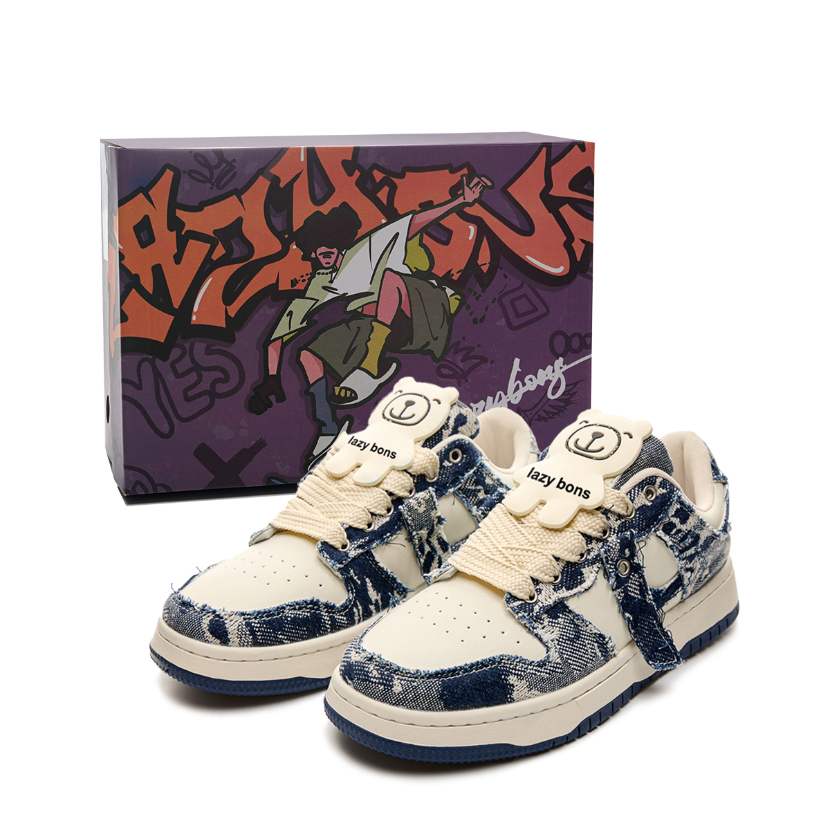 LAZY BONS Износостойкие дышащие нескользящие скейтерские кеды унисекс бело-черные, цвет White Black
LAZY BONS Износостойкие дышащие нескользящие скейтерские кеды унисекс бело-черные, цвет White Black