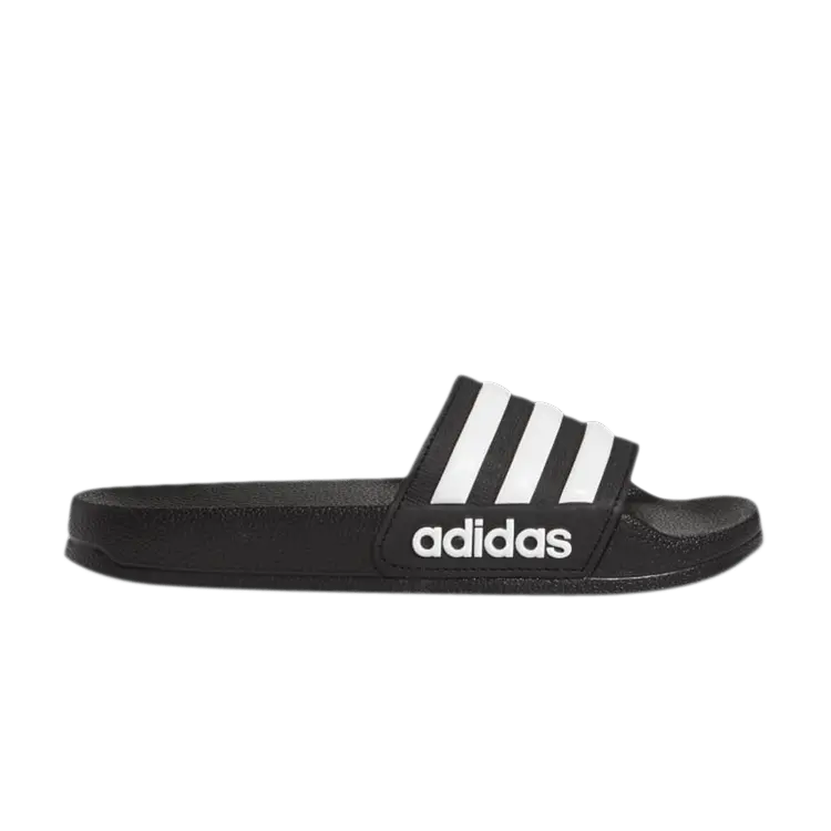 Сандалии adidas Adilette Shower Slides J 'Core Black', черный 
Сандалии adidas Adilette Shower Slides J 'Core Black', черный