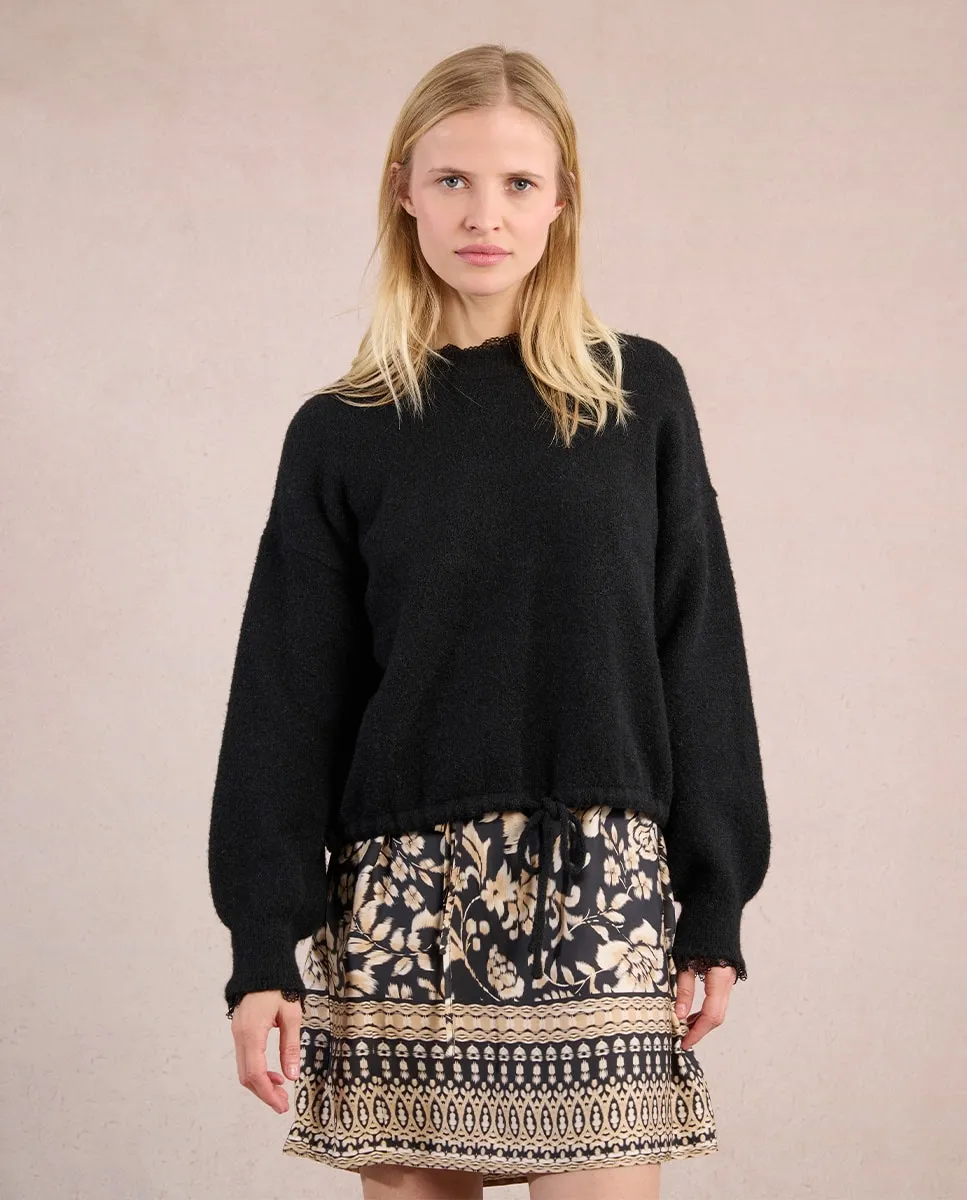 Женский джемпер с длинным рукавом с деталями из кружева Molly Bracken, черный
Женский джемпер с длинным рукавом с деталями из кружева Molly Bracken, черный