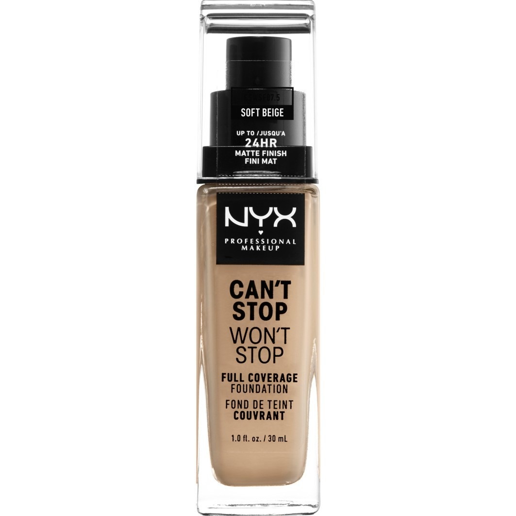 Тональный крем для лица wedding can't stop won't stop 24-hour Nyx Professional Makeup, nr. 7.5 - soft beige, объем 30 мл
Тональный крем для лица wedding can't stop won't stop 24-hour Nyx Professional Makeup, nr. 7.5 - soft beige, объем 30 мл