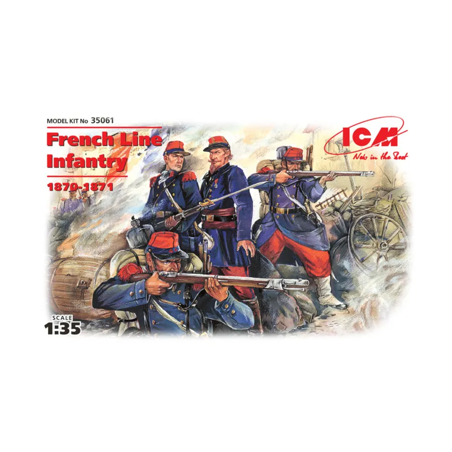 Французская линейная пехота (1870-1871), Military Models 1/35 Scale (ICM)
Французская линейная пехота (1870-1871), Military Models 1/35 Scale (ICM)