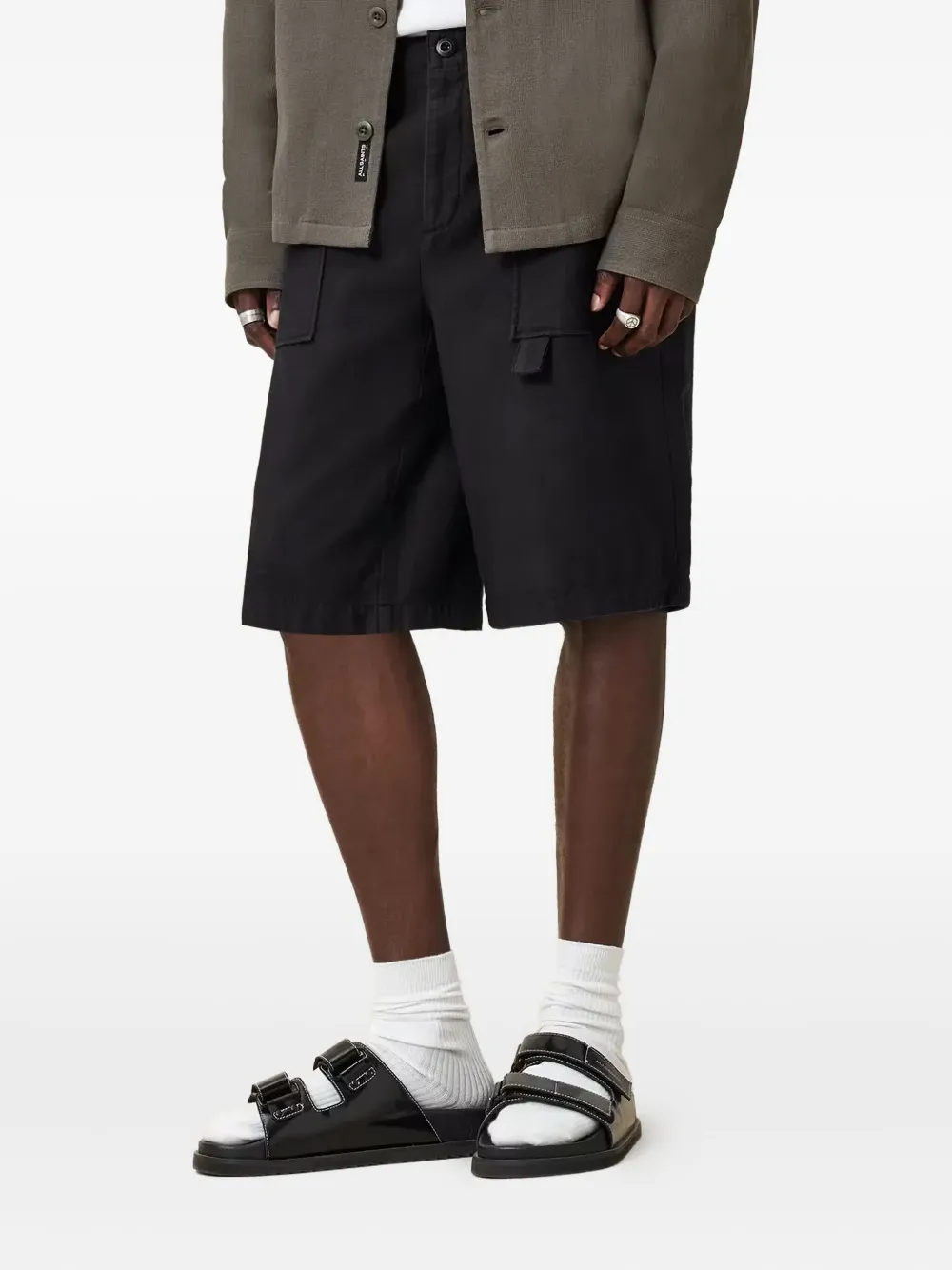 Шорты карго Talbot на пуговицах AllSaints, черный
Шорты карго Talbot на пуговицах AllSaints, черный