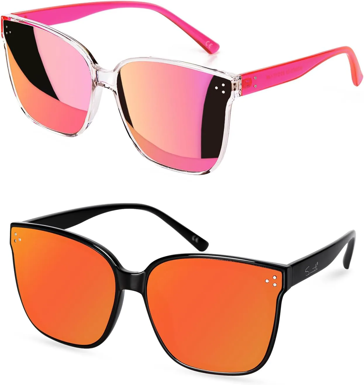Женские солнцезащитные очки Sumato, большие розовые солнцезащитные очки для женщин с модными зеркальными линзами, блокирующими УФ-излучение UV400, Pink+black Frame
Женские солнцезащитные очки Sumato, большие розовые солнцезащитные очки для женщин с модными зеркальными линзами, блокирующими УФ-излучение UV400, Pink+black Frame