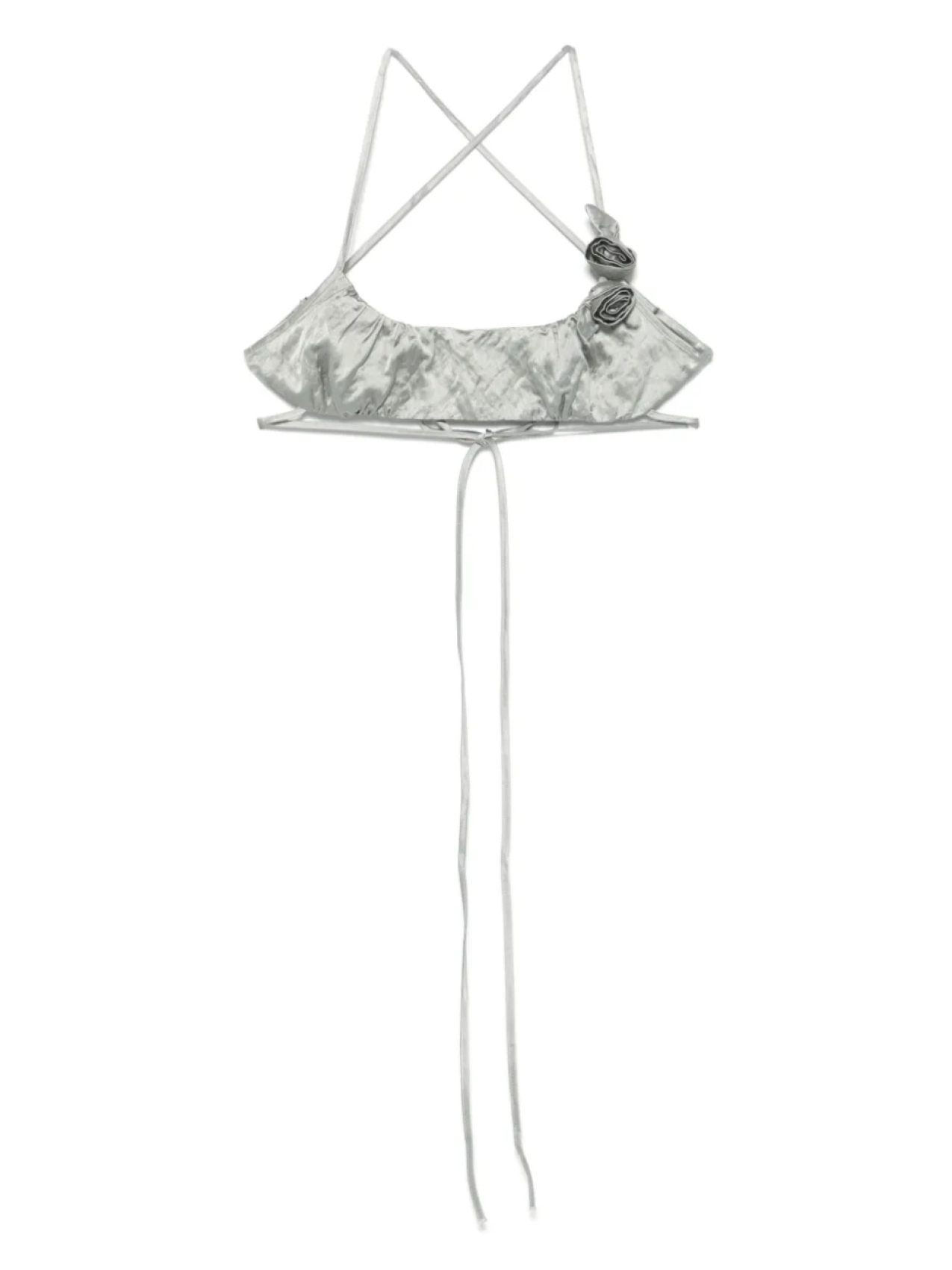 Атласный топ с жатым эффектом Blumarine, серый
Атласный топ с жатым эффектом Blumarine, серый