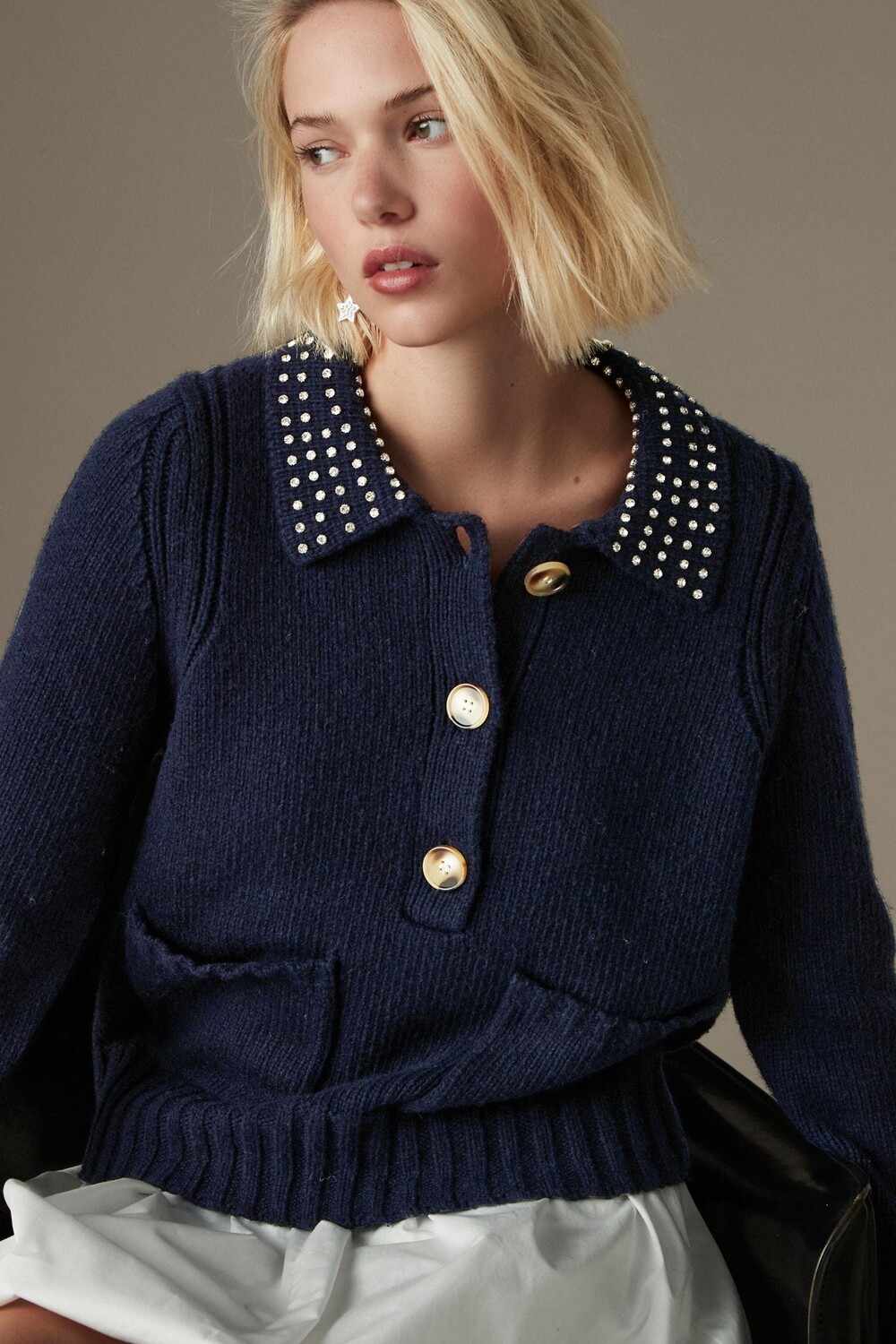 Джемпер с воротником, украшенным драгоценными камнями Next, синий
Джемпер с воротником, украшенным драгоценными камнями Next, синий