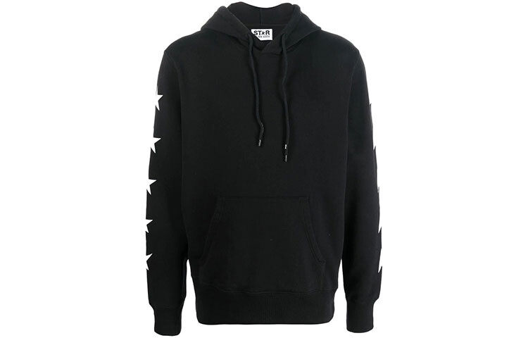 Хлопковая толстовка с капюшоном и звездным принтом Golden Goose, черный
Хлопковая толстовка с капюшоном и звездным принтом Golden Goose, черный