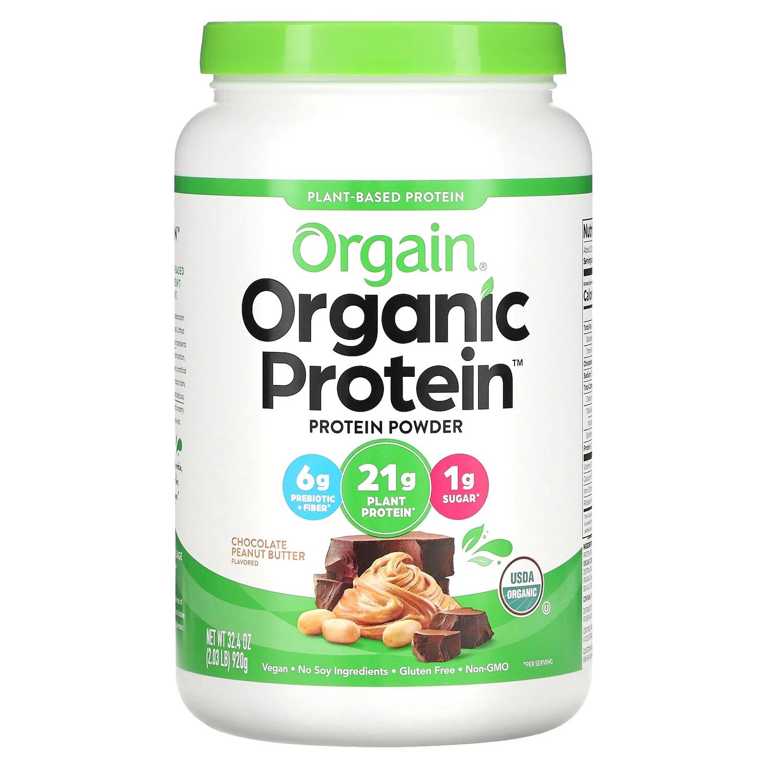 Orgain Organic Protein Powder Plant Based Chocolate Peanut Butter 2.03 lb (920 g)
Orgain Organic Protein Powder Plant Based Chocolate Peanut Butter 2.03 lb (920 g)