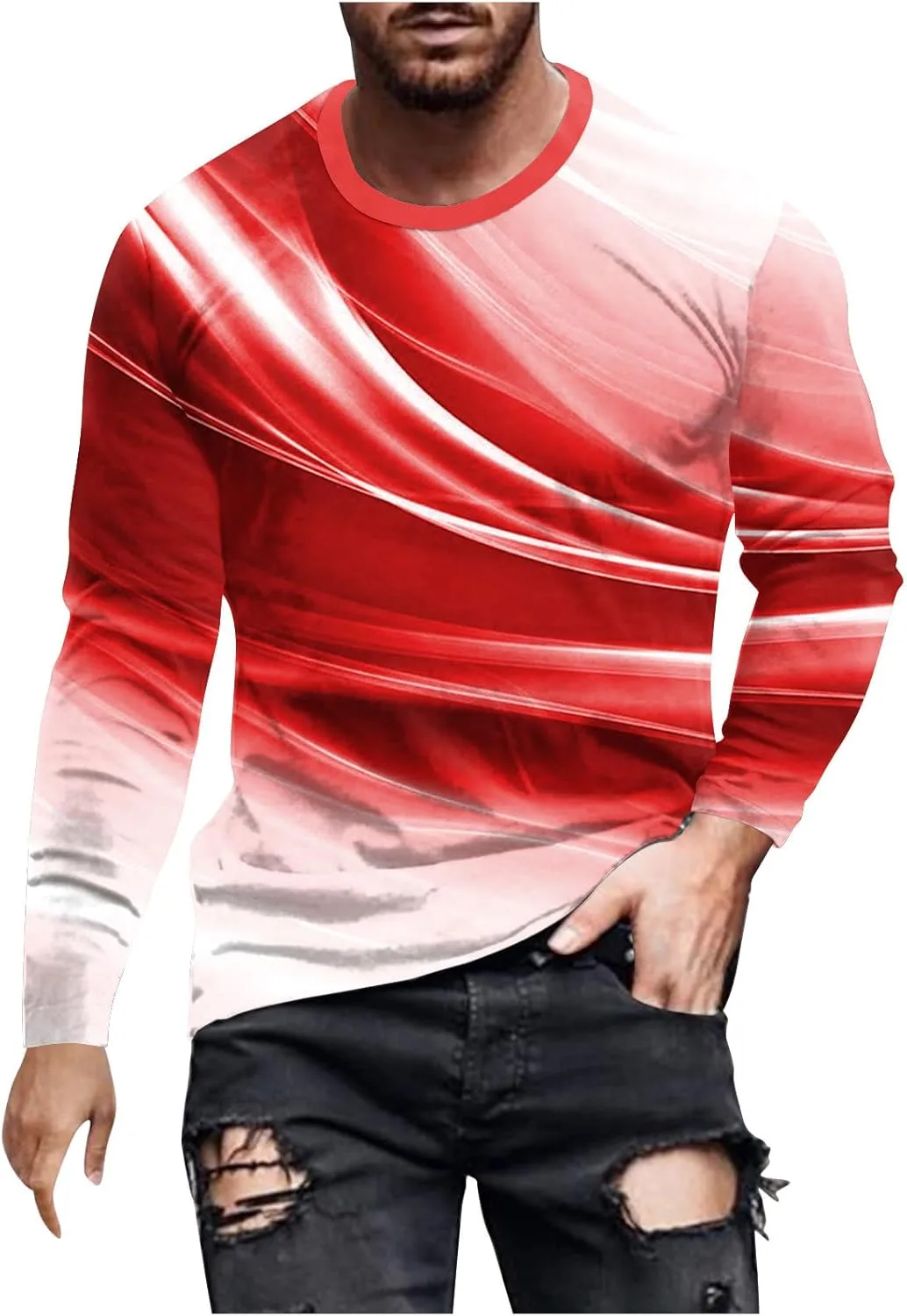 Мужская футболка с длинным рукавом Casual Loose Fit Crewneck с принтом Beam Print
Мужская футболка с длинным рукавом Casual Loose Fit Crewneck с принтом Beam Print