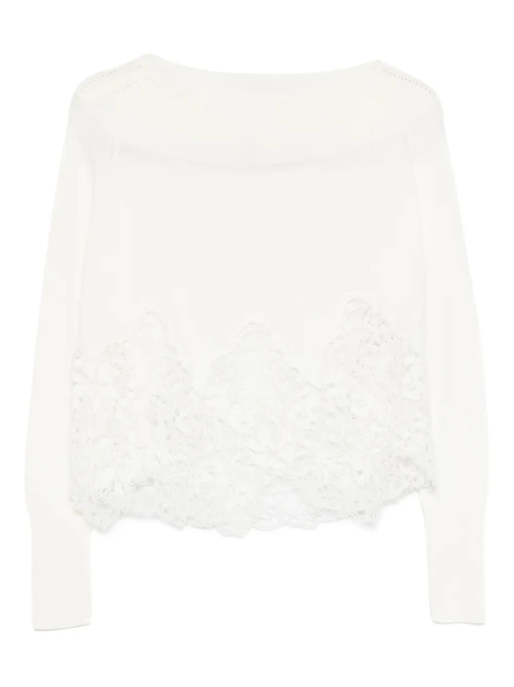 Свитер с кружевной отделкой Ermanno Scervino, белый
Свитер с кружевной отделкой Ermanno Scervino, белый
