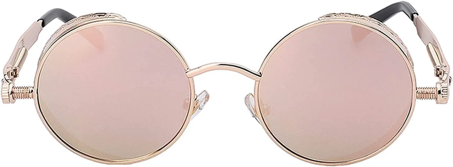 Солнцезащитные очки OWL в стиле стимпанк, ретро, готика, винтаж, хиппи, с круглой оправой из цветного металла и цветными линзами, Stmpk C4 Gold Pink Mirror
Солнцезащитные очки OWL в стиле стимпанк, ретро, готика, винтаж, хиппи, с круглой оправой из цветного металла и цветными линзами, Stmpk C4 Gold Pink Mirror