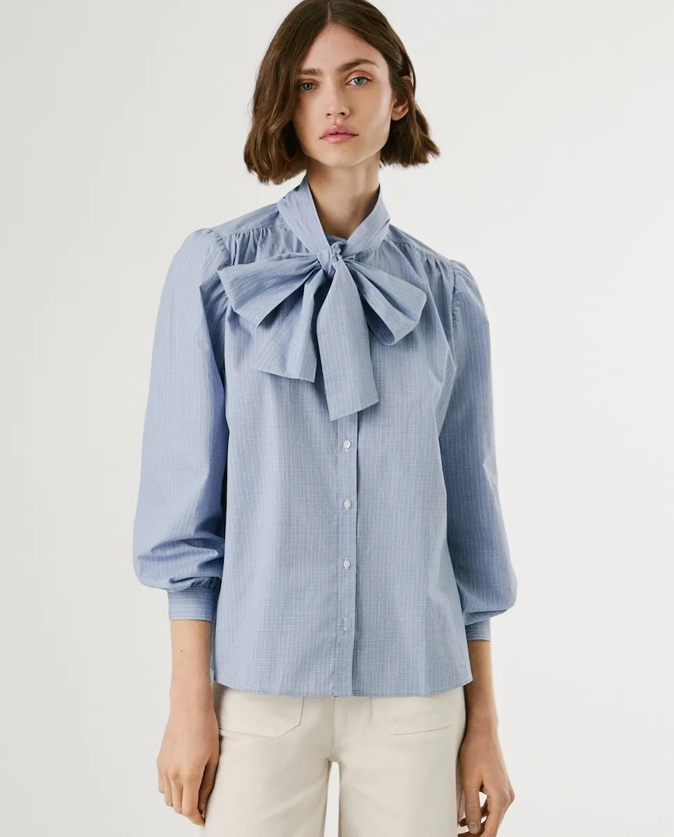 Женская блузка из поплинной ткани с объемными рукавами Pepe Jeans, синий
Женская блузка из поплинной ткани с объемными рукавами Pepe Jeans, синий