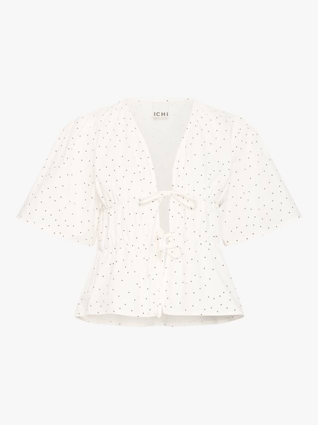 Хлопковая блузка с горошком и завязкой спереди Hazel ICHI, Cloud Dancer
Хлопковая блузка с горошком и завязкой спереди Hazel ICHI, Cloud Dancer