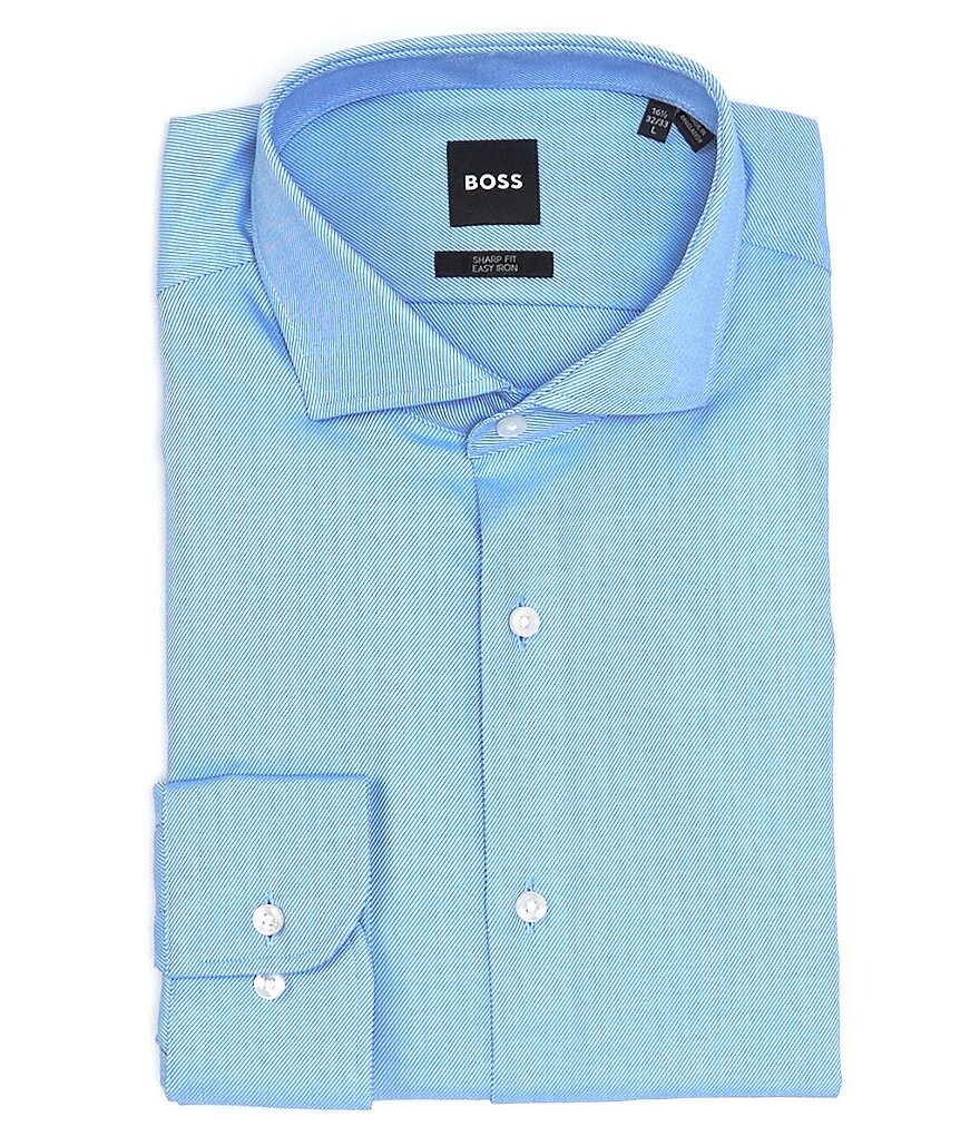 Hugo Boss Sharp-Fit — саржевая классическая рубашка с раздвинутым воротником Easy Iron, синий
Hugo Boss Sharp-Fit — саржевая классическая рубашка с раздвинутым воротником Easy Iron, синий