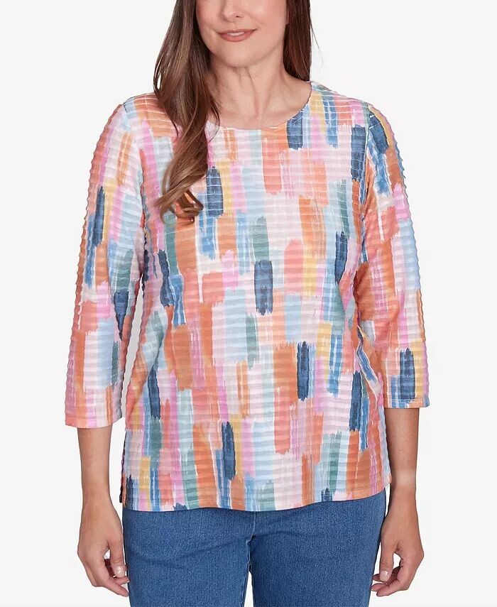 Топ Petite Free Spirit Mini Ruffle Brushstroke с круглым вырезом Alfred Dunner, мультиколор
Топ Petite Free Spirit Mini Ruffle Brushstroke с круглым вырезом Alfred Dunner, мультиколор