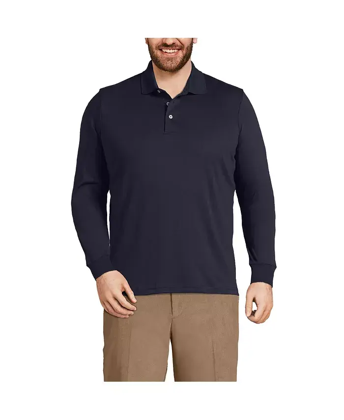 Поло с длинным рукавом Big & Tall из интерлока Supima Lands' End, белый
Поло с длинным рукавом Big & Tall из интерлока Supima Lands' End, белый