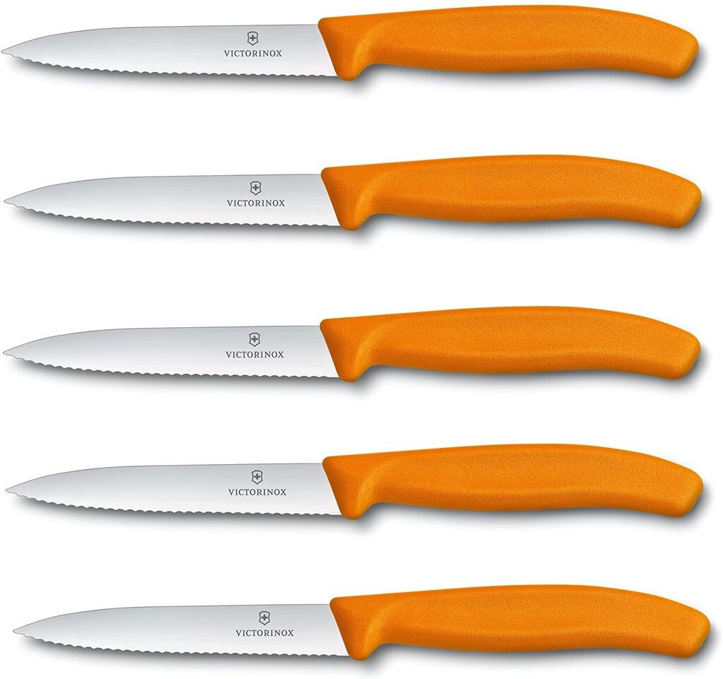 Нож для овощей Victorinox Нож для томатов Swiss Classic 10 см с зубчатым краем (набор из 5 шт., оранжевый) Victorinox Swiss Army
Нож для овощей Victorinox Нож для томатов Swiss Classic 10 см с зубчатым краем (набор из 5 шт., оранжевый) Victorinox Swiss Army