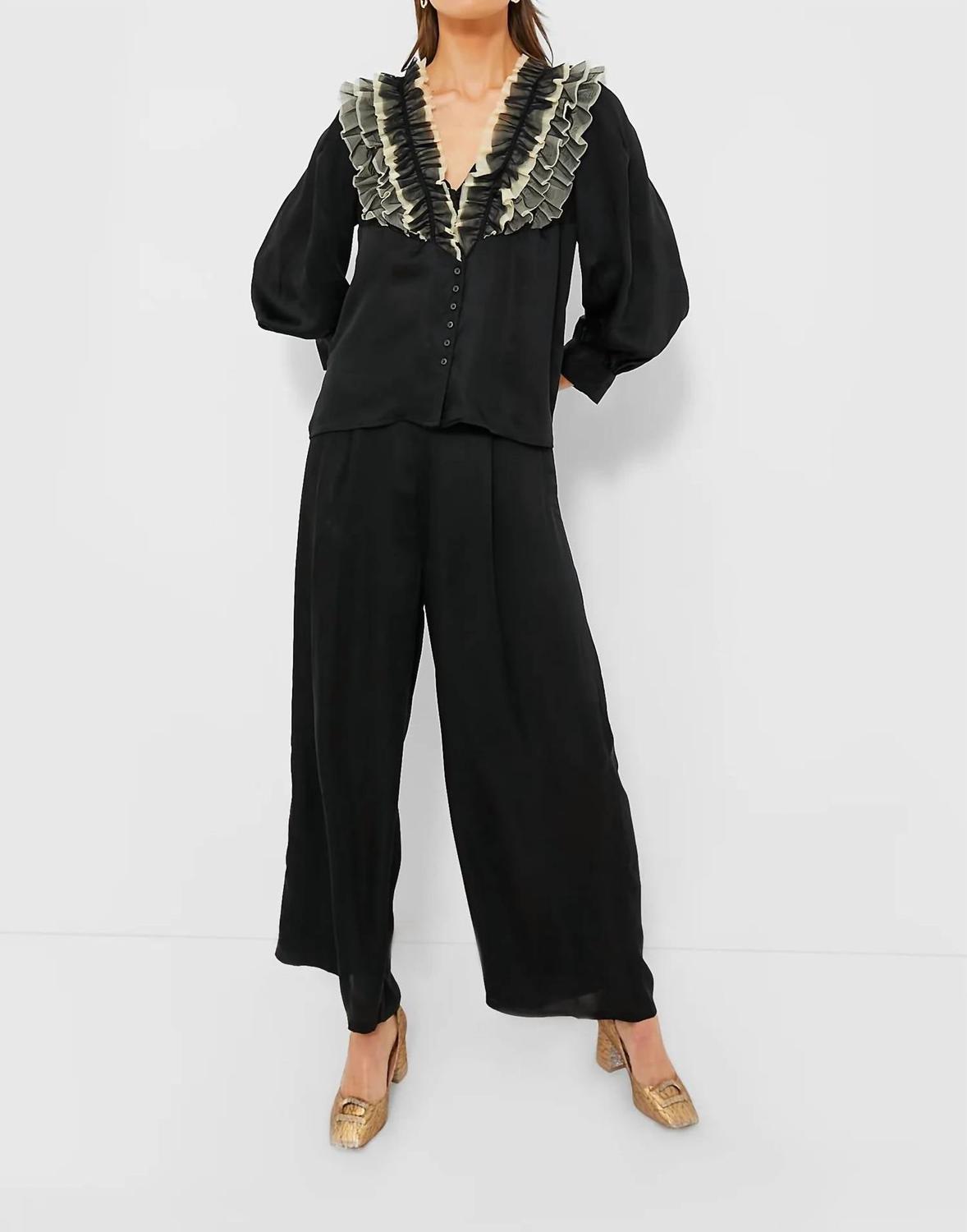 Топ смокинга с оборками черного/кремового цвета THE GREAT
Топ смокинга с оборками черного/кремового цвета THE GREAT