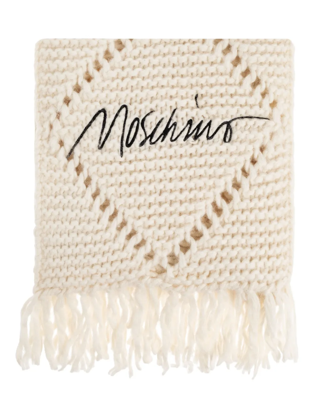 Шарф фактурной вязки с бахромой Moschino, нейтральный
Шарф фактурной вязки с бахромой Moschino, нейтральный