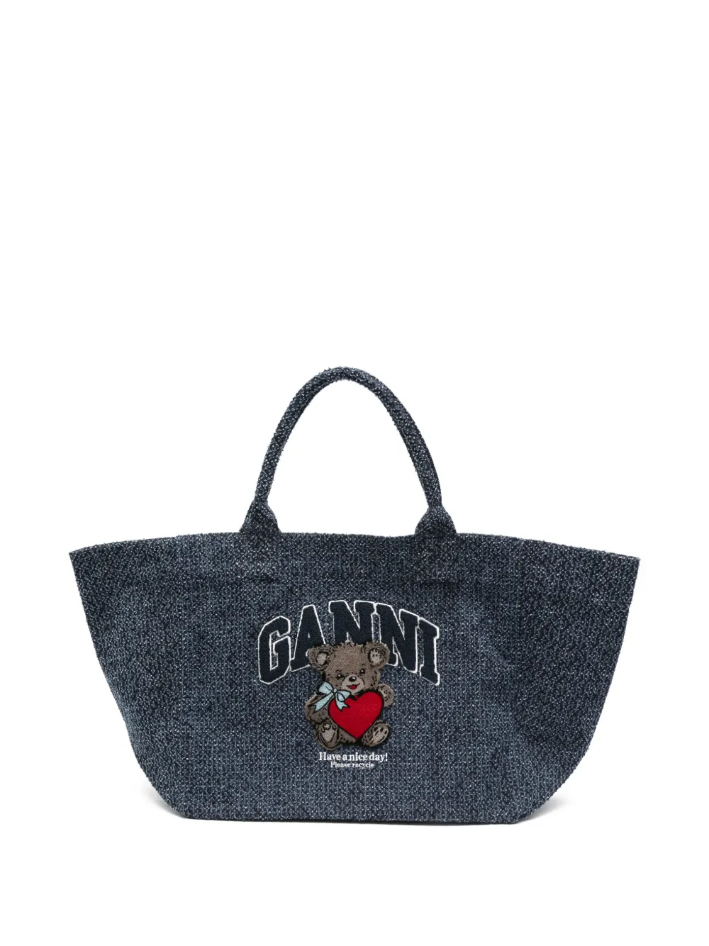 Сумка-тоут с нашивкой "Тедди" Ganni, синий
Сумка-тоут с нашивкой "Тедди" Ganni, синий