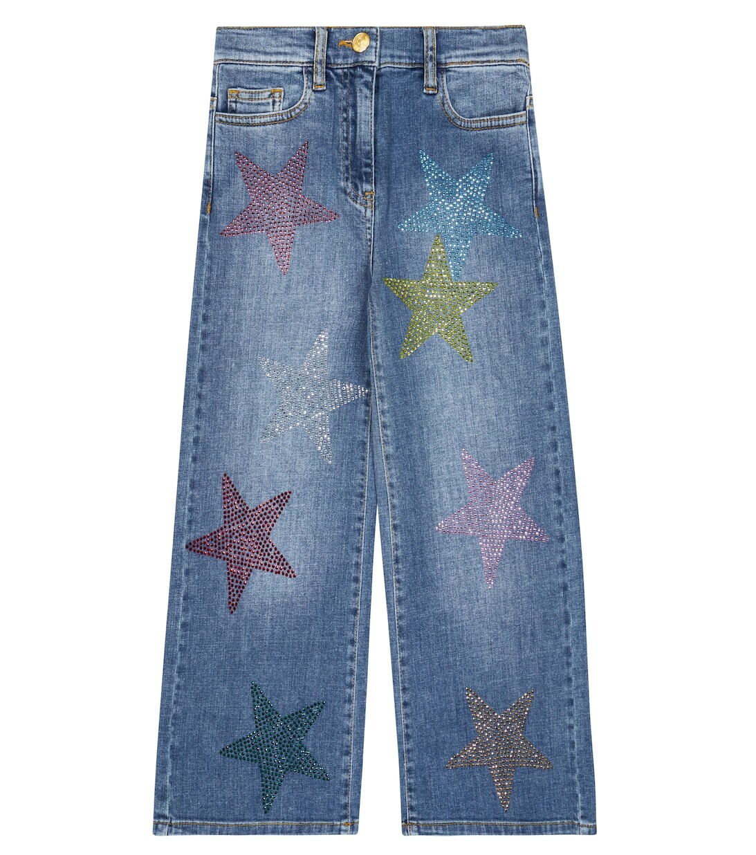Украшенные широкие джинсы Monnalisa, синий
Украшенные широкие джинсы Monnalisa, синий