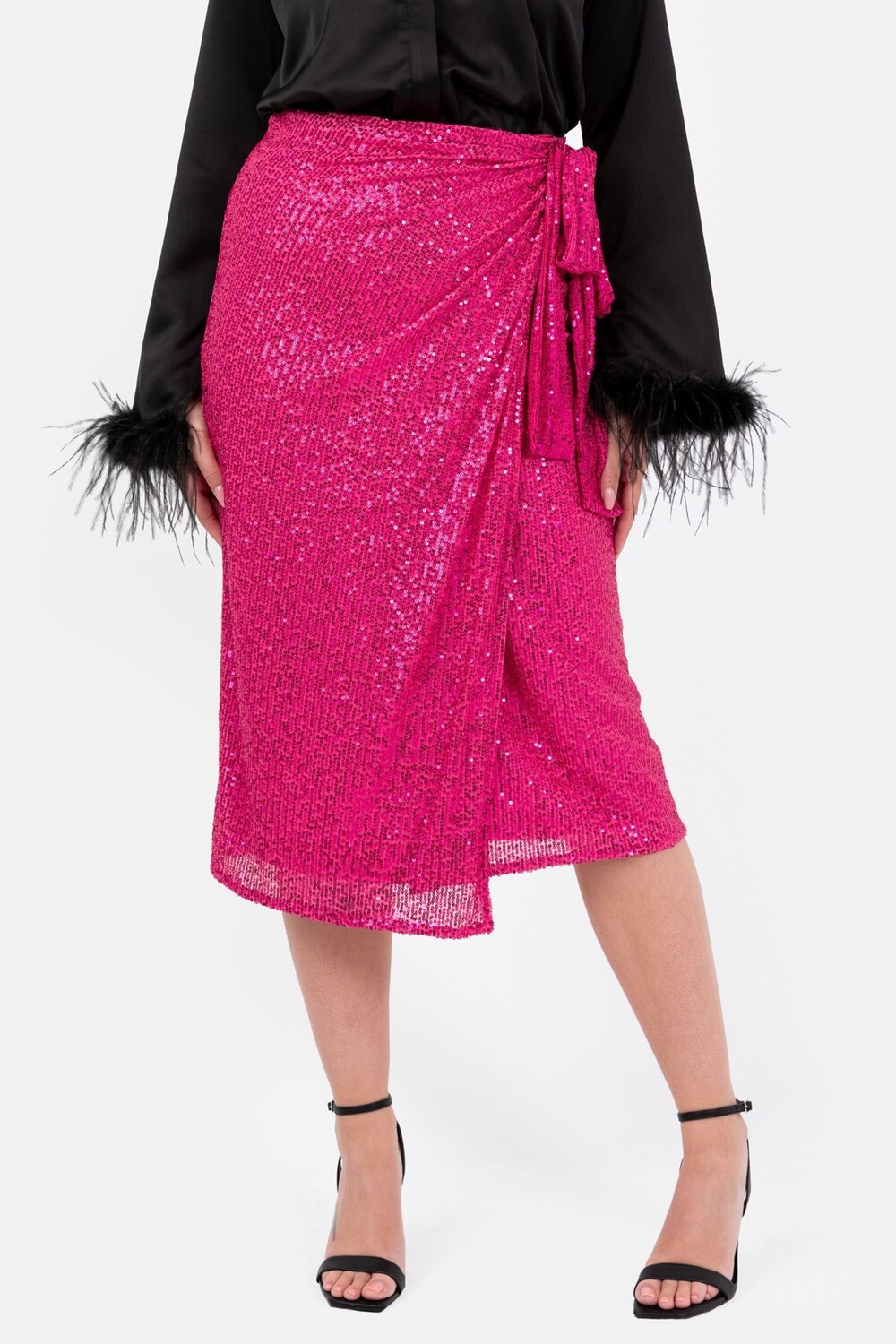 Функциональная юбка миди с запахом и пайетками Lovedrobe, розовый
Функциональная юбка миди с запахом и пайетками Lovedrobe, розовый
