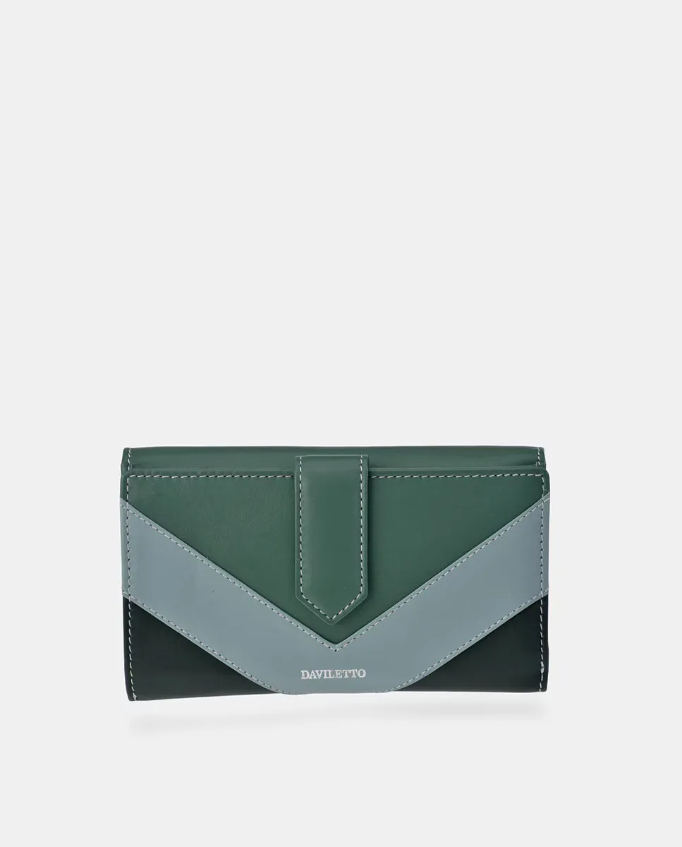 Большой кожаный кошелек с клапаном Daviletto, зеленый
Большой кожаный кошелек с клапаном Daviletto, зеленый