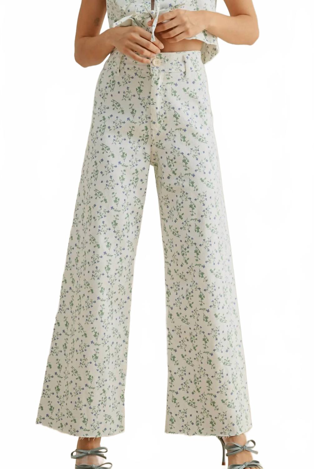 Флора Брюки в бело-голубом цвете MIOU MUSE
Флора Брюки в бело-голубом цвете MIOU MUSE