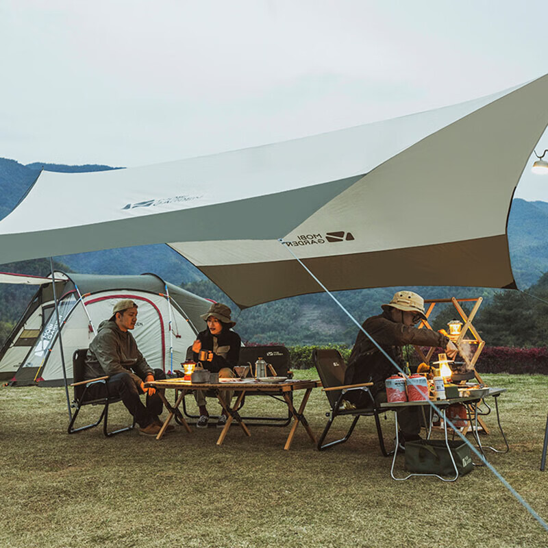 Mobi Garden палатка для кемпинга, зонтик от солнца, защита от дождя, солнцезащитная пергола с серебряным покрытием, оливково-зеленый/белый цвет слоновой кости, в форме бабочки, шестиугольная, среднего размера