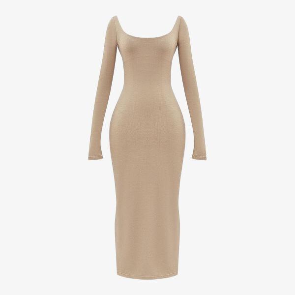 Платье макси из трикотажного эластичного джерси с открытой спиной и длинными рукавами Mistress Rocks, коричневый
Платье макси из трикотажного эластичного джерси с открытой спиной и длинными рукавами Mistress Rocks, коричневый