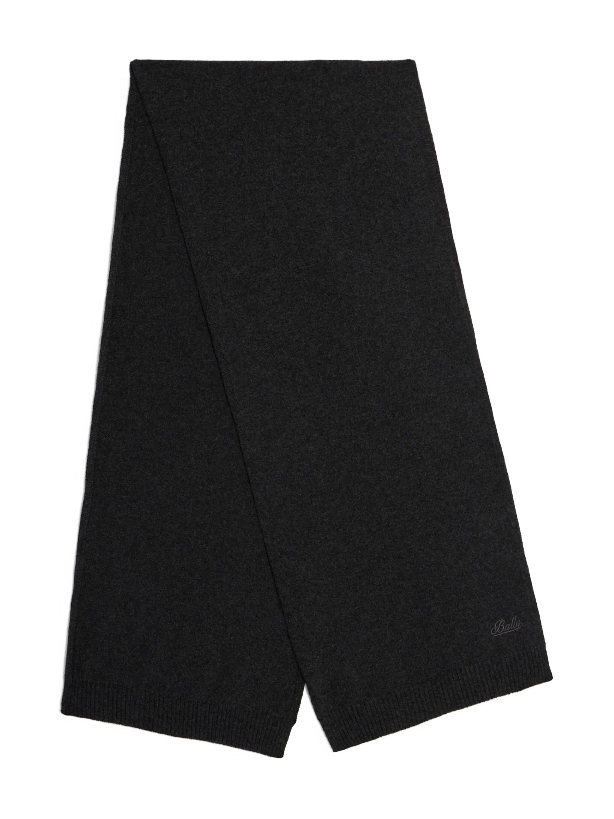 Шарф однотонной вязки с логотипом Bally, серый
Шарф однотонной вязки с логотипом Bally, серый