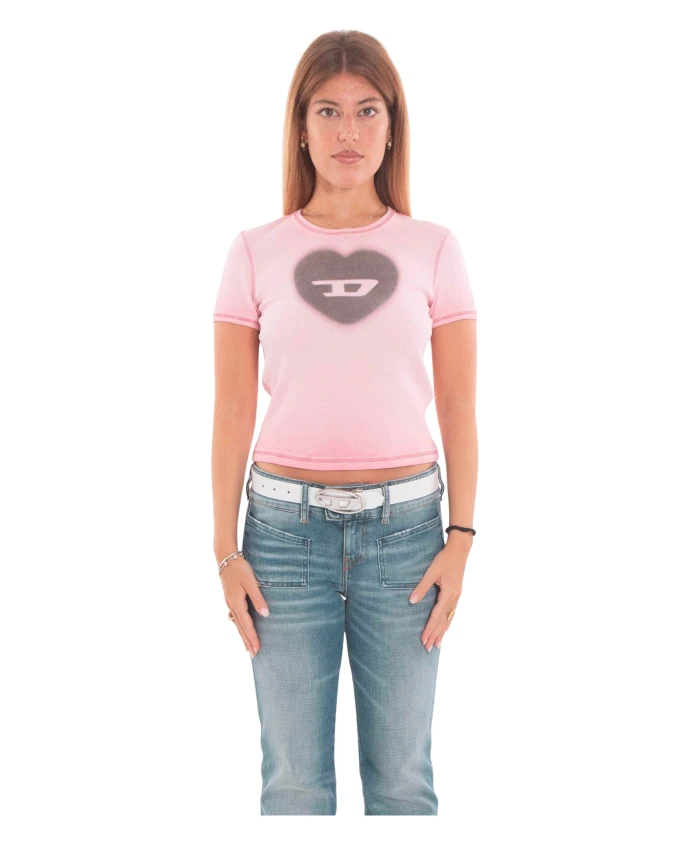 Футболка с ребристым рисунком в форме сердца T-Ele d Diesel, розовый
Футболка с ребристым рисунком в форме сердца T-Ele d Diesel, розовый