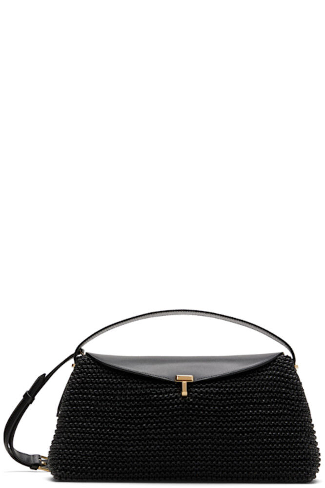 Черная сумка из плетеной кожи с замком T-Lock TOTEME
Черная сумка из плетеной кожи с замком T-Lock TOTEME
