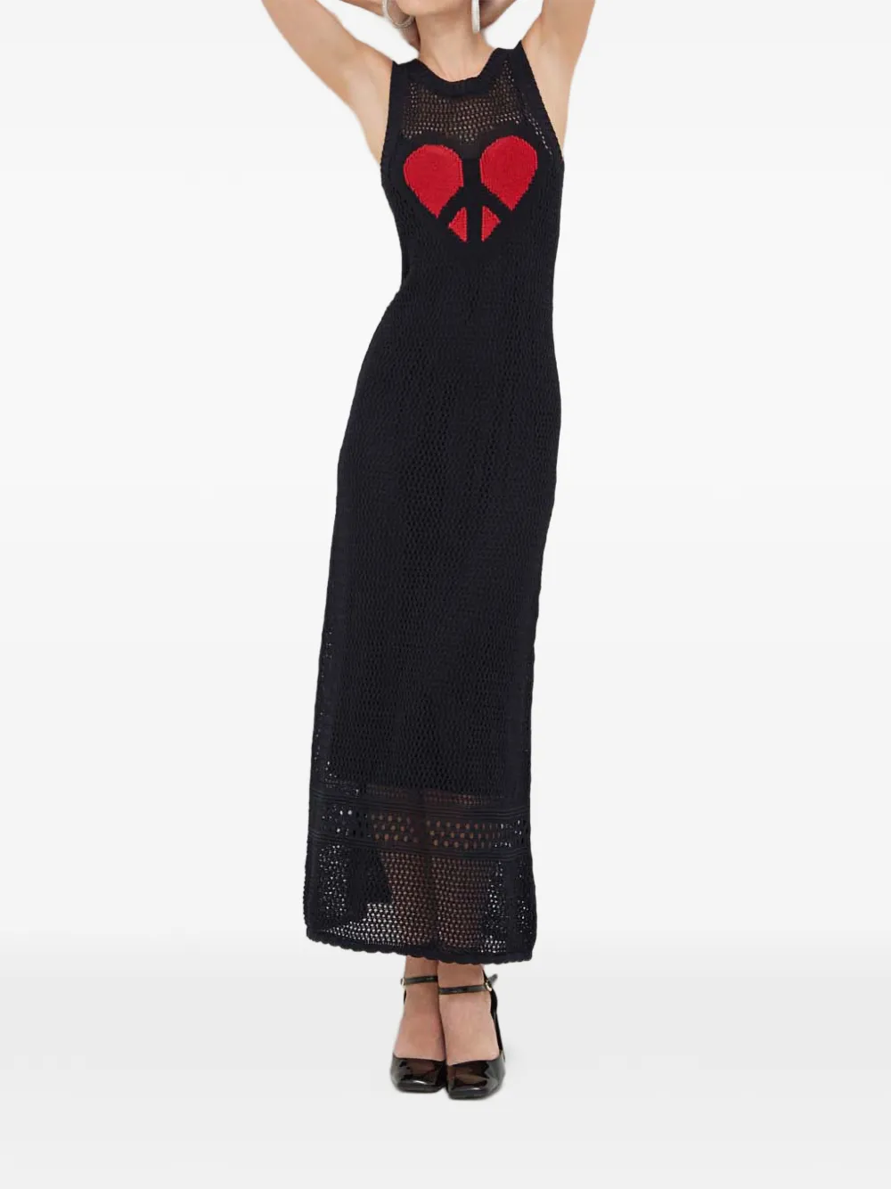 Вязаное платье с узором в виде сердец Moschino Jeans, черный
Вязаное платье с узором в виде сердец Moschino Jeans, черный