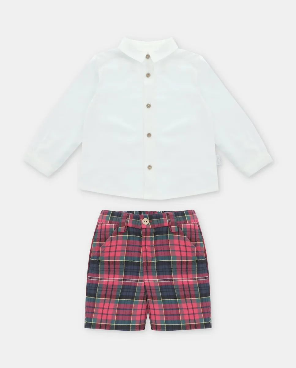 Детский комплект хлопковая рубашка и клетчатые красные брюки Martín Aranda
Детский комплект хлопковая рубашка и клетчатые красные брюки Martín Aranda