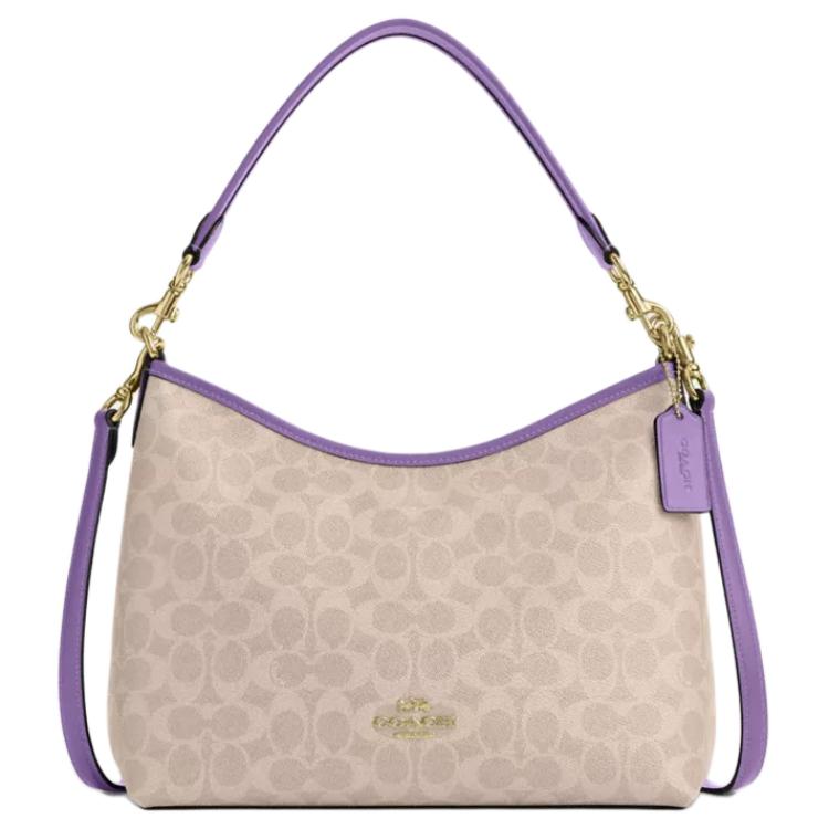 COACH Сумка через плечо из лакированного холста большая женская бежевая и фиолетовая
COACH Сумка через плечо из лакированного холста большая женская бежевая и фиолетовая