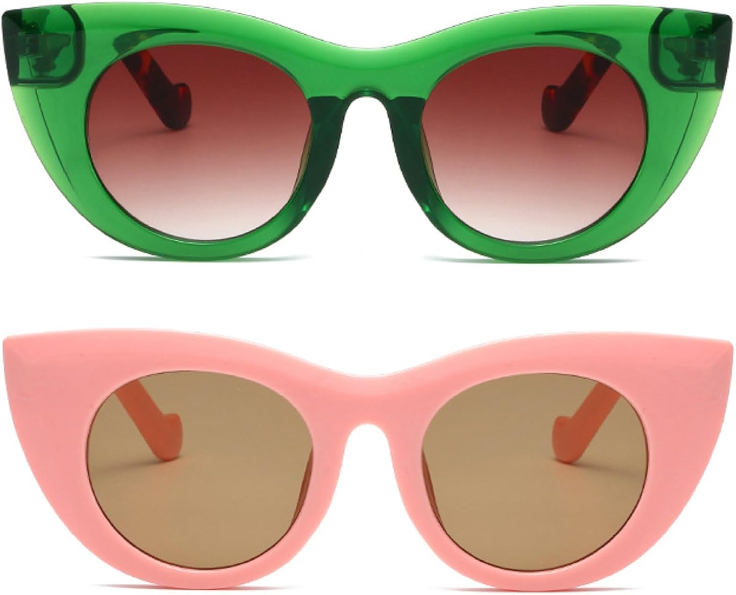 Винтажные солнцезащитные очки «кошачий глаз» для женщин, круглая толстая оправа, солнцезащитные очки в стиле ретро, защита от УФ-излучения, модные дизайнерские очки в стиле Y2K mincl, 2pcs-green&pink
Винтажные солнцезащитные очки «кошачий глаз» для женщин, круглая толстая оправа, солнцезащитные очки в стиле ретро, защита от УФ-излучения, модные дизайнерские очки в стиле Y2K mincl, 2pcs-green&pink