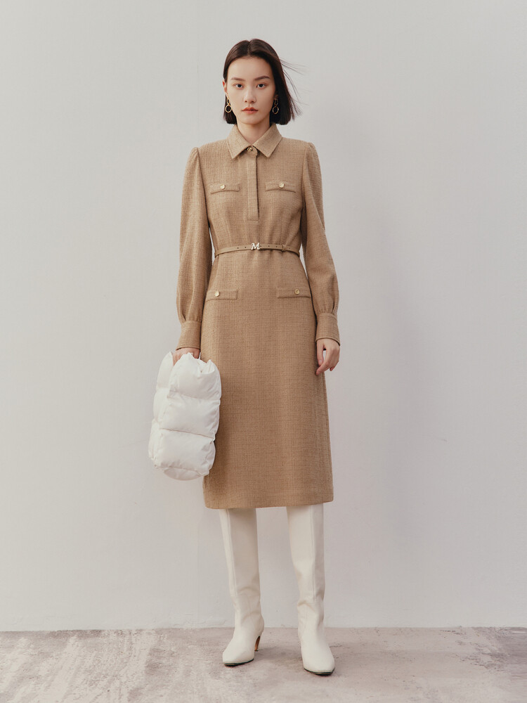 Шерстяное платье Mai Meng с тонким ремешком, светло-коричневый
Шерстяное платье Mai Meng с тонким ремешком, светло-коричневый