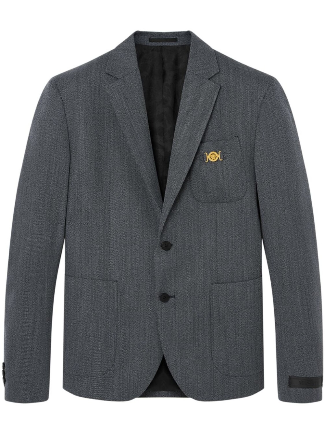 Однобортный пиджак Versace, серый
Однобортный пиджак Versace, серый