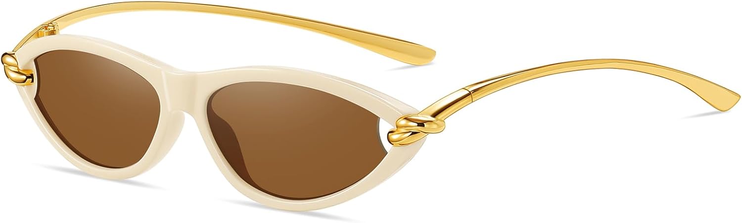 Ретро-солнцезащитные очки овальной формы для женщин, модные очки «кошачий глаз» в стиле 90-х для женщин и мужчин, тонкие и легкие, защита от УФ-излучения CHAOSELF, Ivory + Brown
Ретро-солнцезащитные очки овальной формы для женщин, модные очки «кошачий глаз» в стиле 90-х для женщин и мужчин, тонкие и легкие, защита от УФ-излучения CHAOSELF, Ivory + Brown