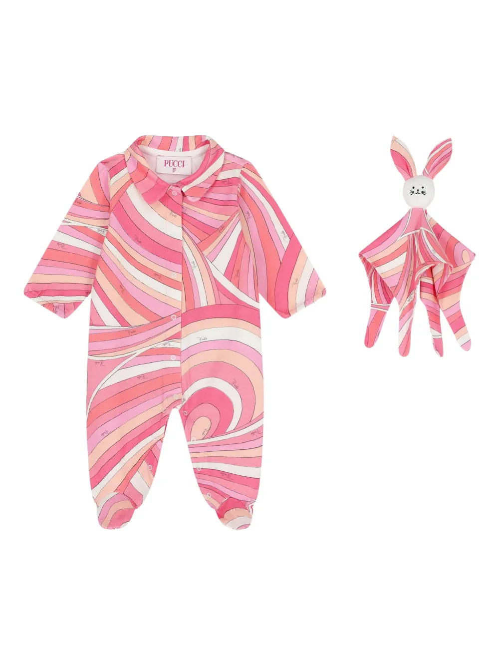 Комплект для новорожденного с принтом Iride и воротником PUCCI Junior, розовый
Комплект для новорожденного с принтом Iride и воротником PUCCI Junior, розовый