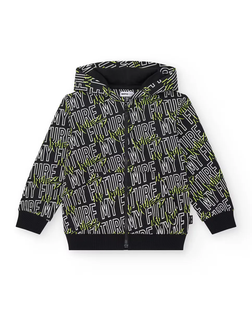 Детская толстовка с принтом, капюшоном и застежкой-молнией Tuc tuc, черный
Детская толстовка с принтом, капюшоном и застежкой-молнией Tuc tuc, черный