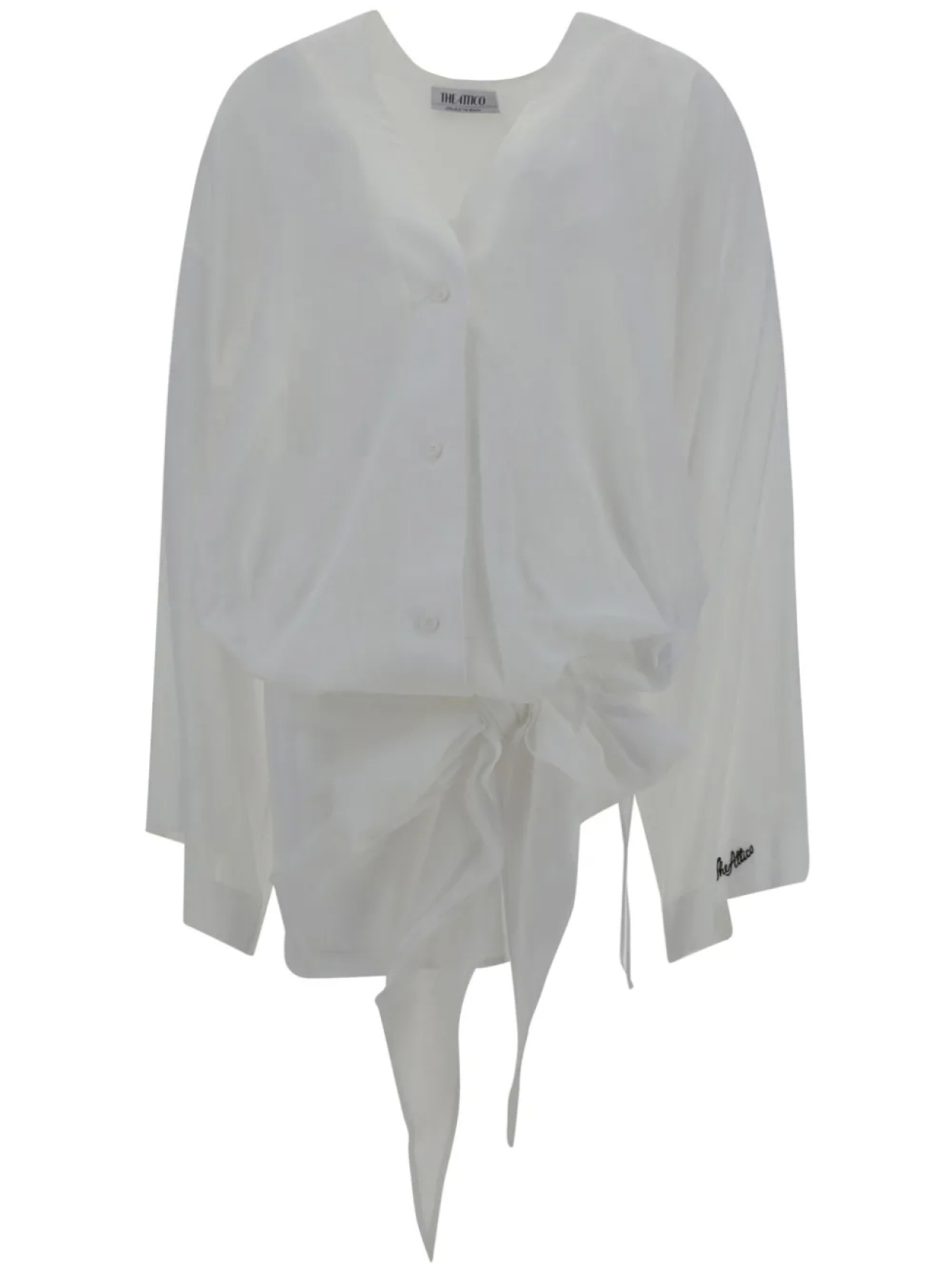 The Attico платье мини с драпировкой, белый 
The Attico платье мини с драпировкой, белый