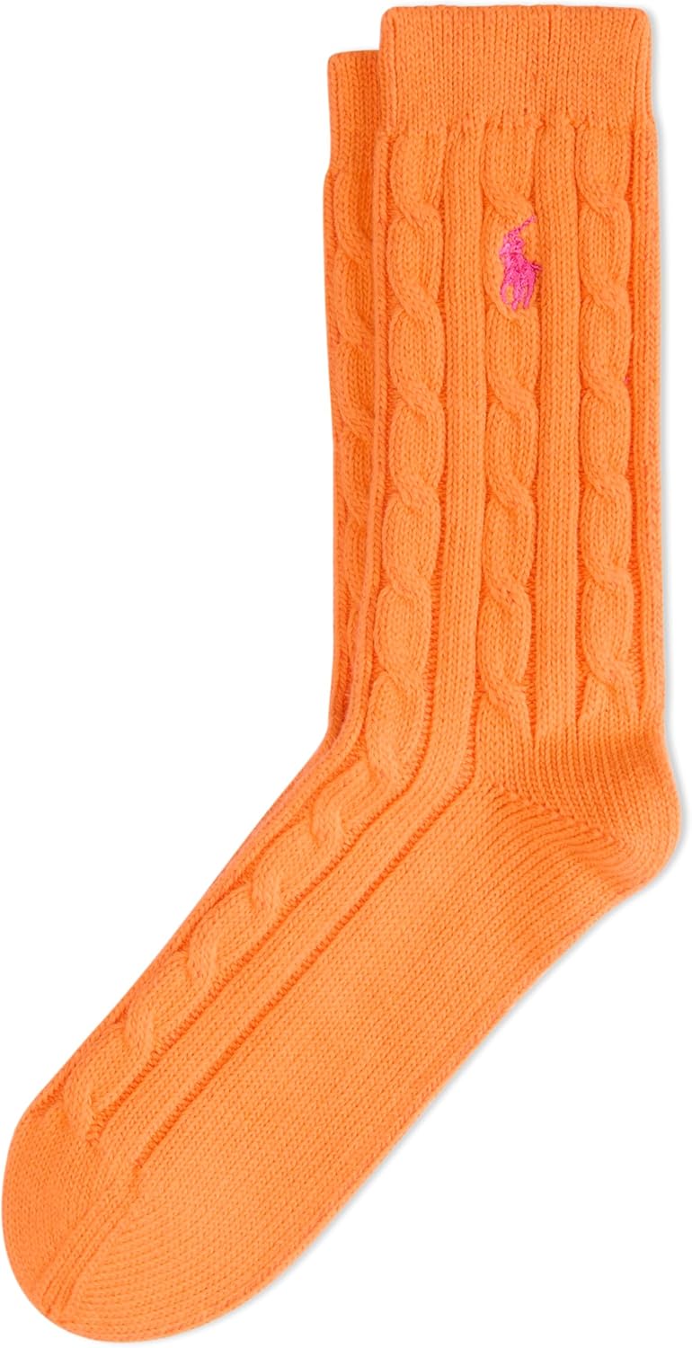 POLO RALPH LAUREN Женские однотонные носки-следки с косой вязкой, Orange
POLO RALPH LAUREN Женские однотонные носки-следки с косой вязкой, Orange