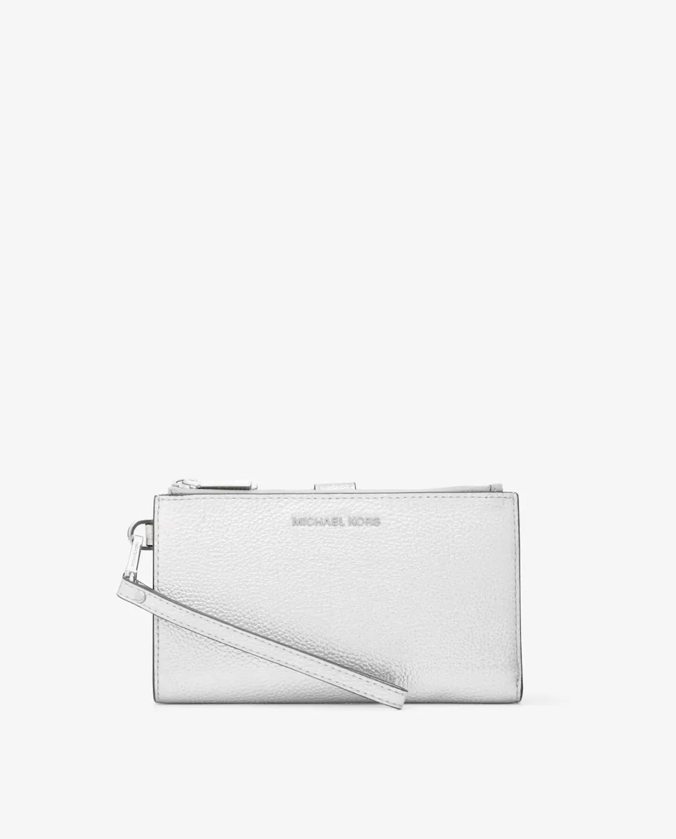 Большой женский кожаный кошелек с ремешком на руку Michael Michael Kors, серебряный
Большой женский кожаный кошелек с ремешком на руку Michael Michael Kors, серебряный