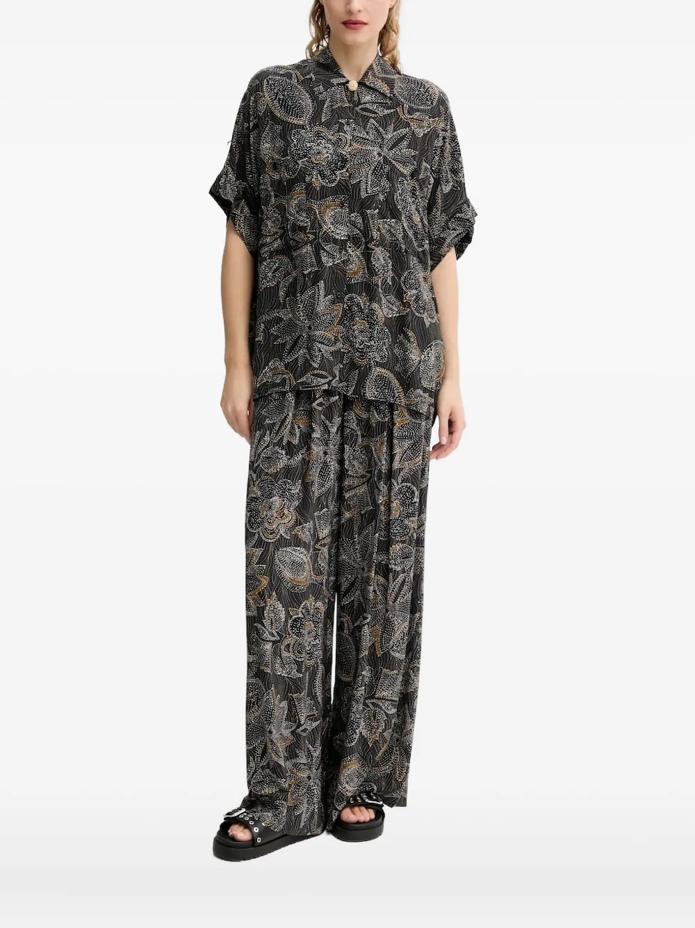 Рубашка с вышитым принтом Sessùn, черный
Рубашка с вышитым принтом Sessùn, черный