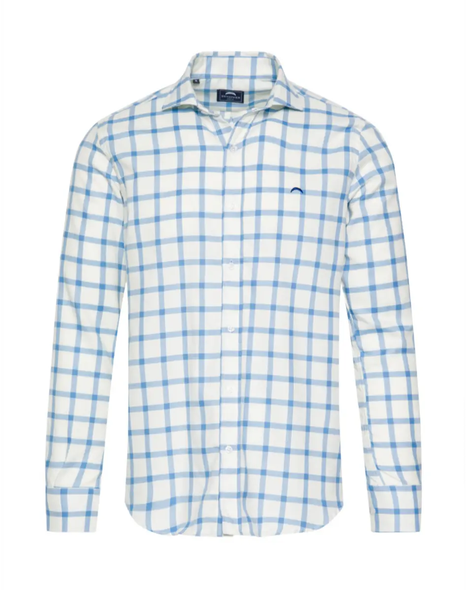 Мужская рубашка приталенная в клетку синяя Skydiver, синий 
Мужская рубашка приталенная в клетку синяя Skydiver, синий
