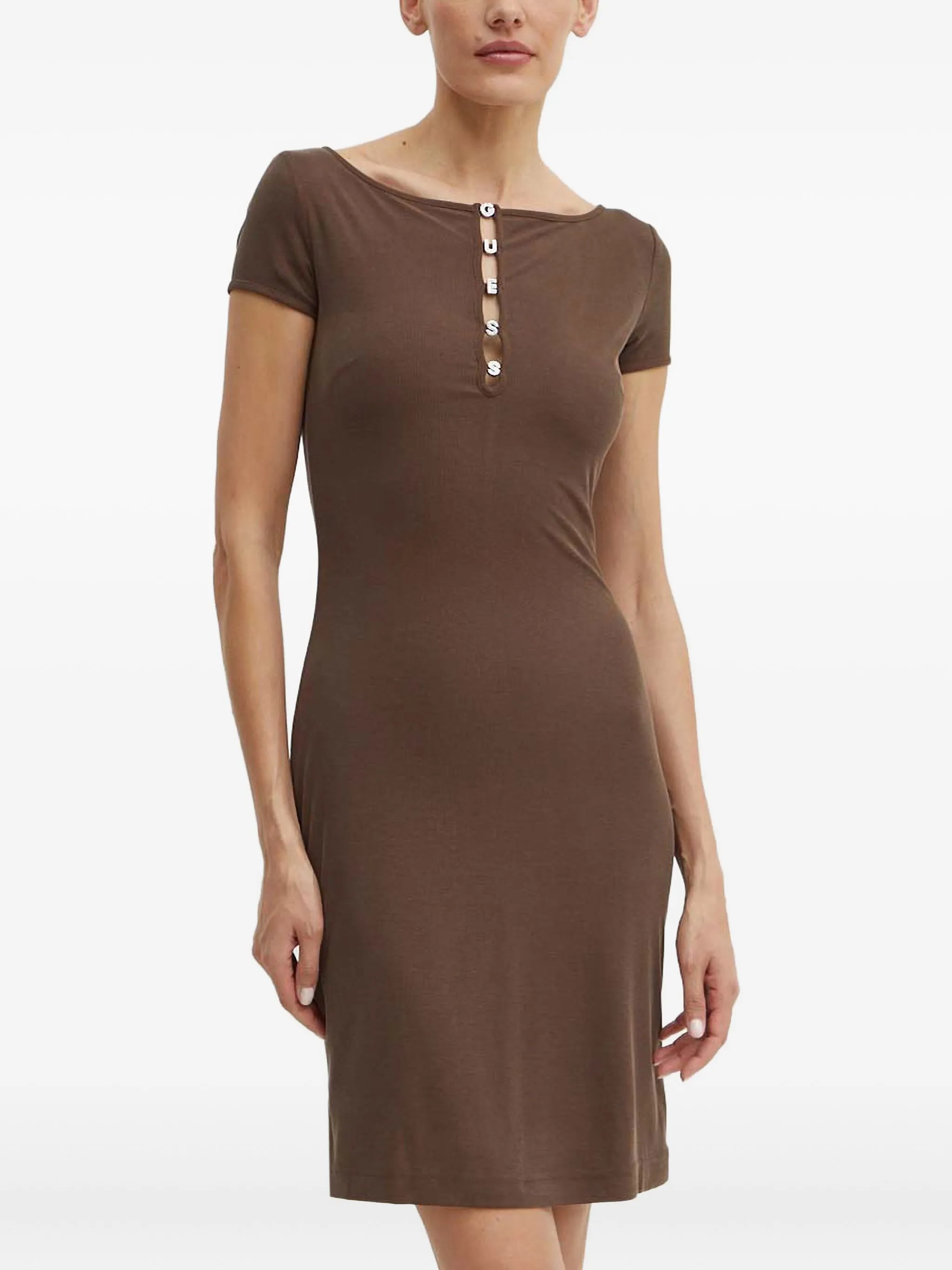 Платье мини с короткими рукавами Guess Usa, коричневый
Платье мини с короткими рукавами Guess Usa, коричневый